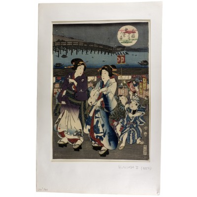 Утагава Кунисада II "Гейши на прогулке". Ксилография, Япония, 1857 год Утагава Кунисада II "Гейши на прогулке". Ксилография, Япония, 1857 год