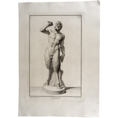 "Сатир". Резцовая гравюра на меди. Италия, 18 век