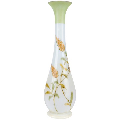 Антикварная ваза "Цветение". Высота 24 см. Опаловое молочное стекло. Великобритания, первая половина 20 века
