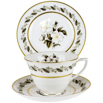 Чайное трио "Бернина". Английский фарфор, Royal Worcester, вторая половина 20 века