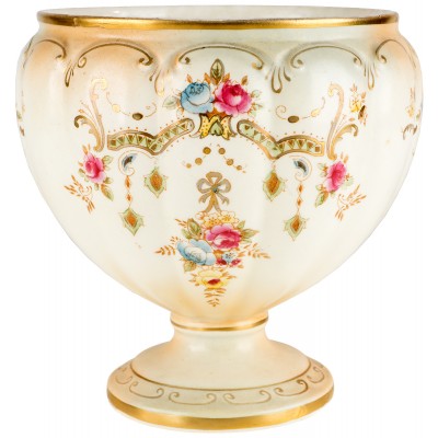 Антикварная ваза "Цветочная фантазия"". Высота 14,5 см. Фарфор. Crown Devon, Великобритания, первая половина 20 века