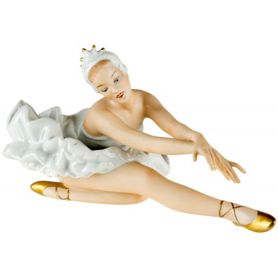 Винтажная статуэтка "Балерина". Фарфор, ручная роспись, золочение. Высота 13 см. Wallendorf, Германия, середина ХХ века