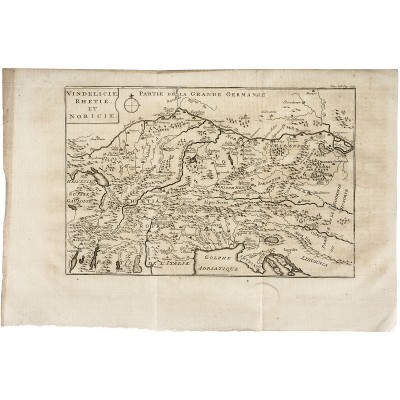 Карта Германии.  Резцовая гравюра. Франция, 17-й век