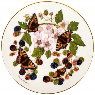 Элайн Элисон "Маленькая черепаховая бабочка", декоративная тарелка. Фарфор. Royal Grafton, Великобритания, 1989 год