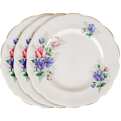 Комплект салатных тарелок "Душистый горошек", 3 шт. Английский фарфор. Royal Albert, Великобритания, вторая половина 20 века
