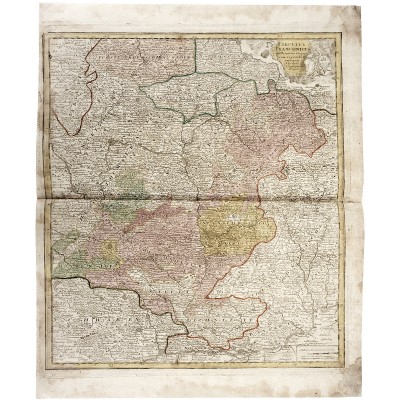 Карта Франконии. Резцовая гравюра. Германия, середина 18 века