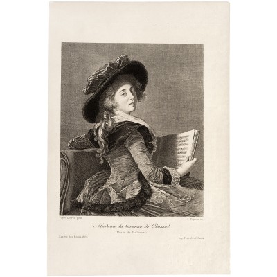 Портрет баронессы Де Крюссоль. Офорт. Франция, конец 19 века