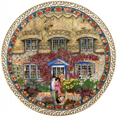 Сью Скаллард "Сассекский камень", декоративная тарелка. Фарфор. Royal Worcester, Великобритания, 1991 год