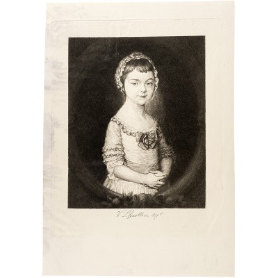 Портрет девочки. Офорт, Франция, вторая половина 19 века