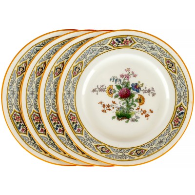 Комплект десертных тарелок "Цветочный орнамент". Royal Worcester. Великобритания