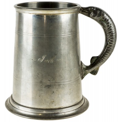 Кружка пивная "Щука". Олово, Pincler Bros., Великобритания, середина 20 века