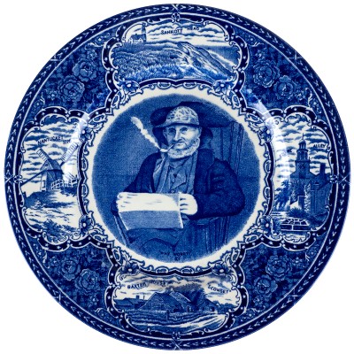 Декоративная тарелка "Курильщик". Фарфор. Staffordshire, Великобритания, конец 20 века