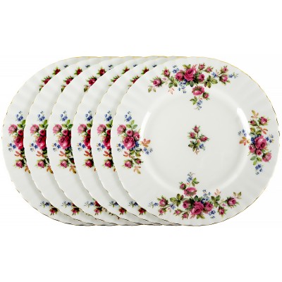 Набор тарелок для салата "Мускусные розы", 6 шт. Фарфор. Royal Albert, Великобритания, конец 20 века