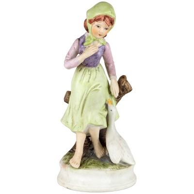 Винтажная статуэтка "Девочка с гусем". Фарфор. Высота 16,5 см. Япония?, вторая половина 20 века Винтажная статуэтка "Девочка с гусем". Фарфор. Высота 16,5 см. Япония?, вторая половина 20 века