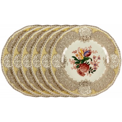 Комплект десертных тарелок "Осеннее очарование", 6 шт. Англия, фарфор Royal Doulton, вторая половина 20 века