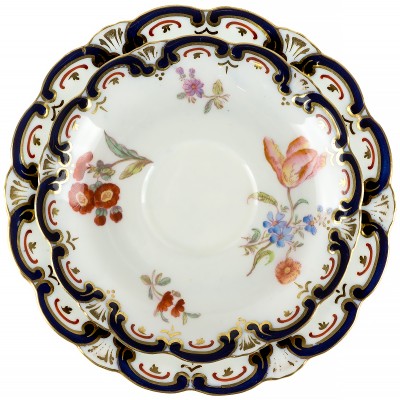 Десертная тарелка и блюдце "Баронесса". Английский фарфор. Роспись. Конец 19 века