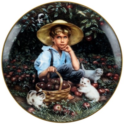Декоративная тарелка "Под яблоней". Фарфор, США, 1988 год