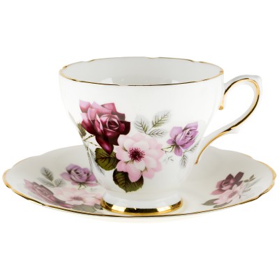 Чайная пара "Три розы". Фарфор. Delphine, Великобритания, вторая половина ХХ века