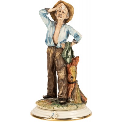 Винтажная статуэтка "Жатва". Фарфор, композитный материал. Высота 30 см. Capodimonte. Италия, вторая половина 20 века