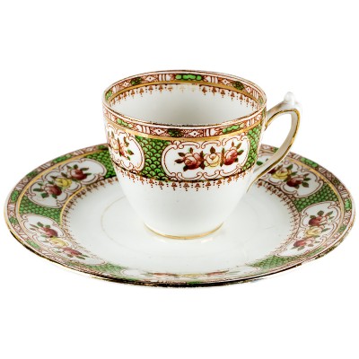 Чашка и десертная тарелка "Елизавета". Английский фарфор, конец 19 века