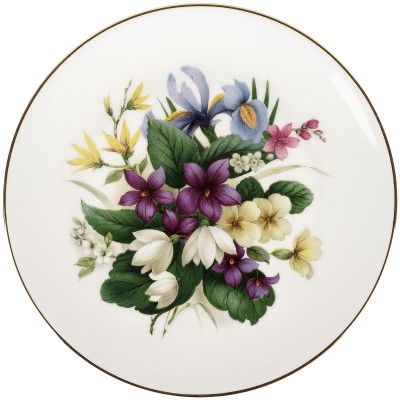 Декоративная тарелка "Первоцветы". Фарфор. Fenton, Великобритания, конец 20 века