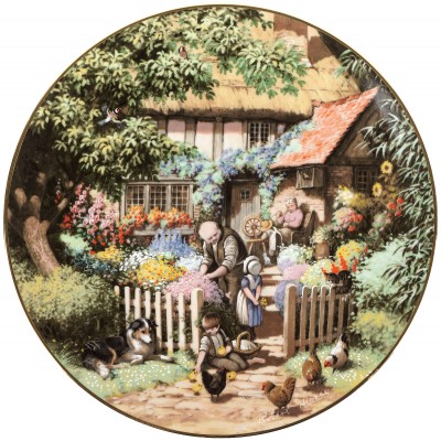 Роберт Херси "Сюрприз для дедушки", декоративная тарелка. Фарфор. Danbury Mint, Великобритания, 1990 -е гг