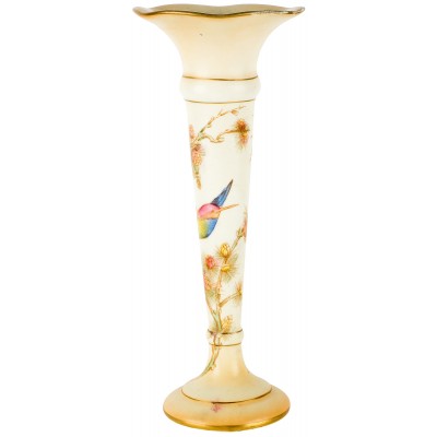 Антикварная ваза "Экзотическая птица". Высота 19,5 см. Фарфор. Crown Ducal, Великобритания, первая половина 20 века