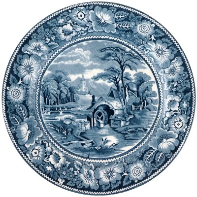 Декоративная тарелка "Водяная мельница". Burslem. Великобритания