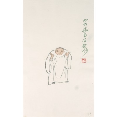 Ци Бай Ши. Молодость. Ксилография, акварель. Китай, середина XX века
