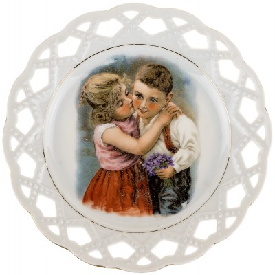 Декоративная тарелка "Первый поцелуй". Германия