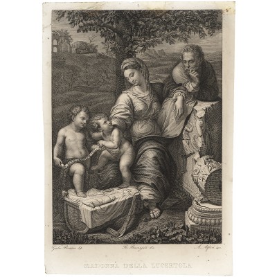 Святое семейство. Резцовая гравюра. A. Alfieri
