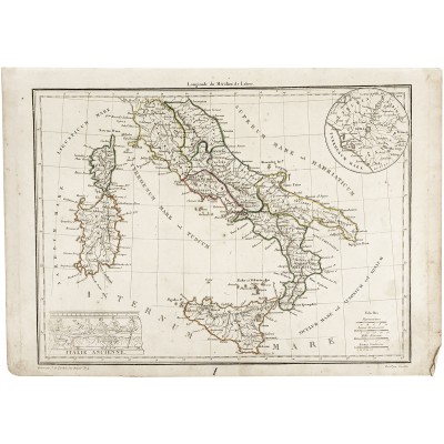 Карта Италии. Гравюра. Chamouin
