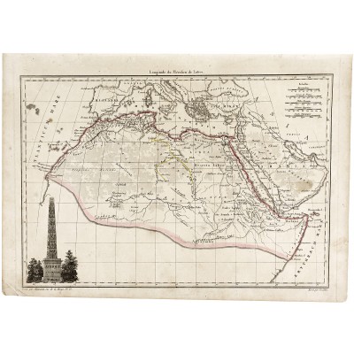 Античная карта Африки. Гравюра. Chamouin