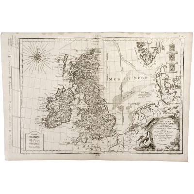 Карта Британских островов. Резцовая гравюра