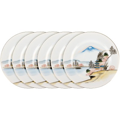 Набор тарелок для салата "Пагода на берегу". Япония