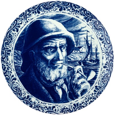 Декоративная тарелка "Старый моряк". Delft. Бельгия