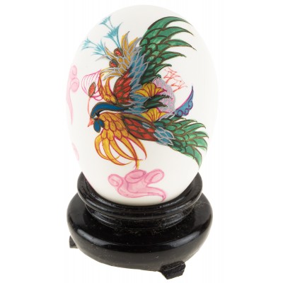 Декоративное яйцо "Райская птица" на подставке. Ручная роспись. Китай, вторая половина ХХ века