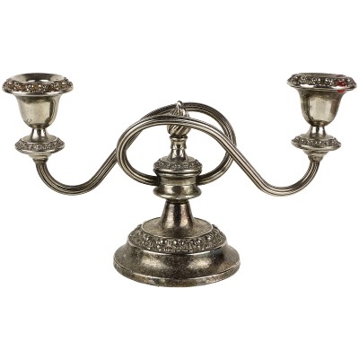 Подсвечник металлический на 2 свечи, серебрение, Англия, середина 20 века. Великобритания