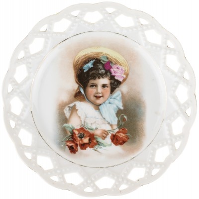 Декоративная тарелка "Девочка с маками". Великобритания