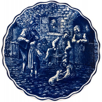Декоративная тарелка "В таверне". Delft. Бельгия