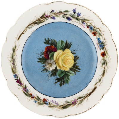 Декоративная тарелка "Желтая роза". Limoges. Франция