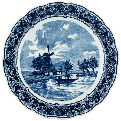 Декоративная тарелка "На канале". Delft. Голландия