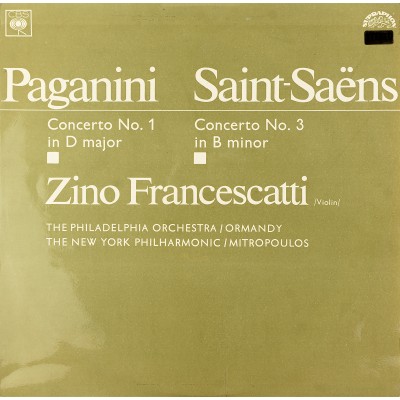 Виниловая пластинка Paganini Saint-Saens violine concerto Николо Паганини Концерт N1 Камиль Сен-Санс Концерт N3 1LP. Supraphon. 