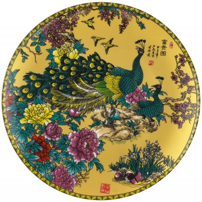 Тарелка декоративная "Павлин". Китай