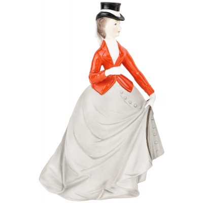 Статуэтка винтажная "Наездница". Высота 19,5 см. Фарфор. Royal Worcester, Великобритания, 1982 год Статуэтка винтажная "Наездница". Высота 19,5 см. Фарфор. Royal Worcester, Великобритания, 1982 год