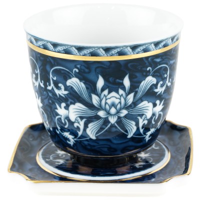 Чашка на подставке для чайной церемонии, фарфор, объем 120 мл. Китай