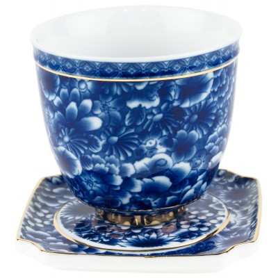 Чашка на подставке для чайной церемонии, фарфор, объем 120 мл. Китай