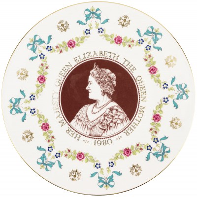 Декоративная тарелка "80-летний юбилей Королевы-матери". Royal Doulton. Великобритания