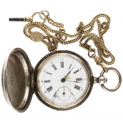 Часы карманные старинные на цепочке, конец 19 века. Tobias. Швейцария