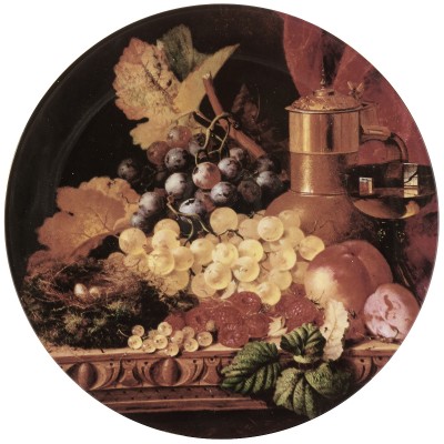 Декоративная тарелка "Натюрморт с фруктами и птичьим гнездом". Royal Grafton. Великобритания